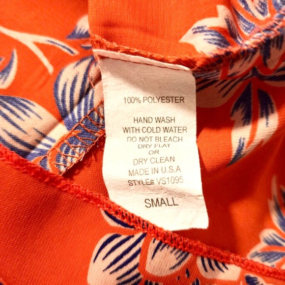 Orange Floral Shirt with Shimmer Daytrip Size Small - Picture 7 of 8